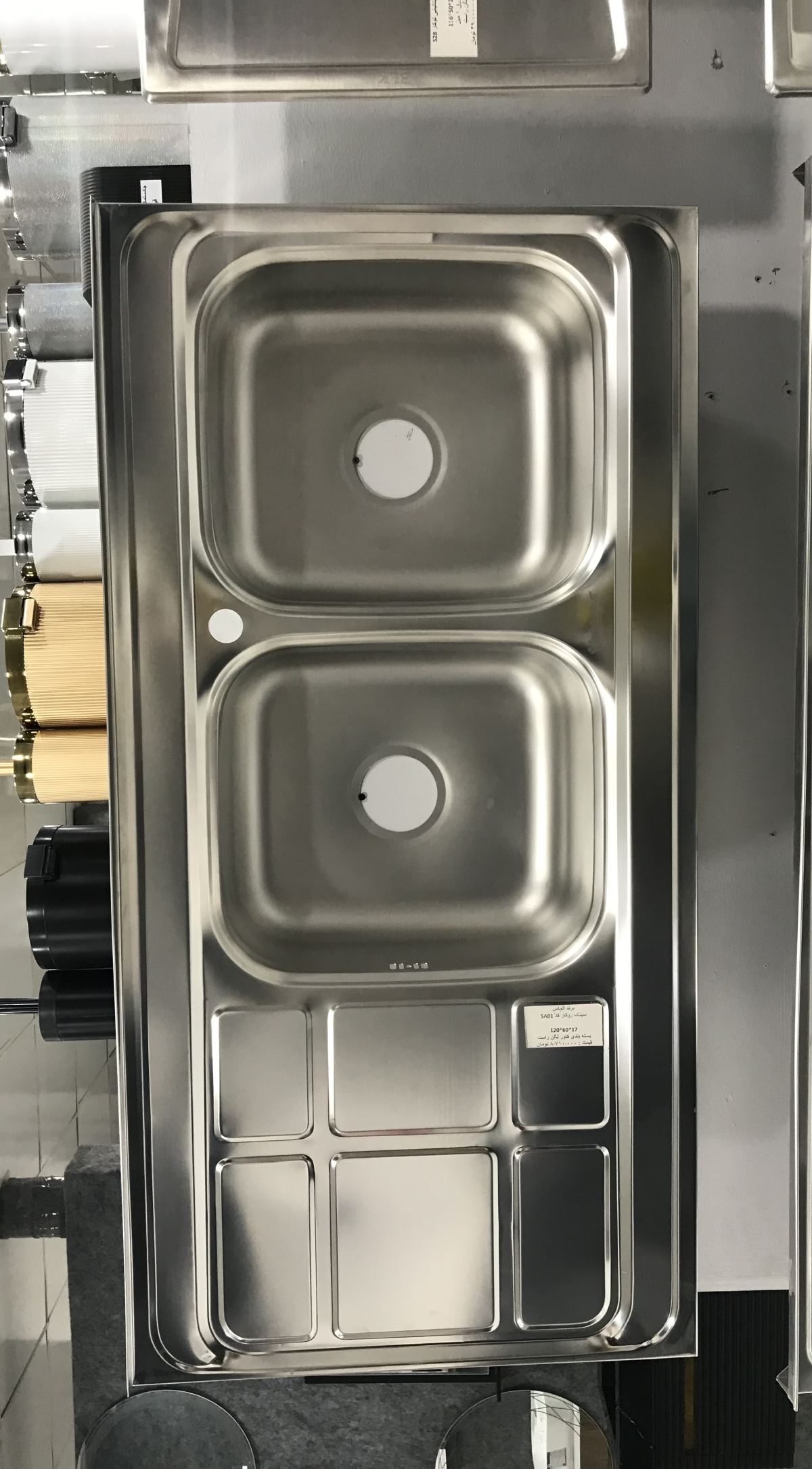 سینک استیل ایتالیایى توکار الماس ضدخش 23*50*116 | بازرگانی ستار فتوحی
