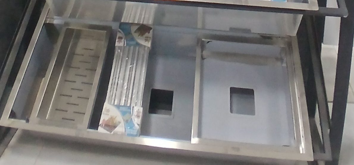 سینک استیل باکسی 105cm
