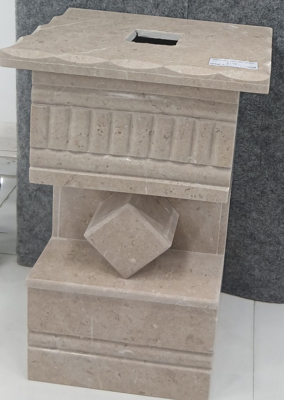 روشویی سنگی تک پایه روکار سیمَکان - ابعاد 50*40 | بازرگانی ستار فتوحی